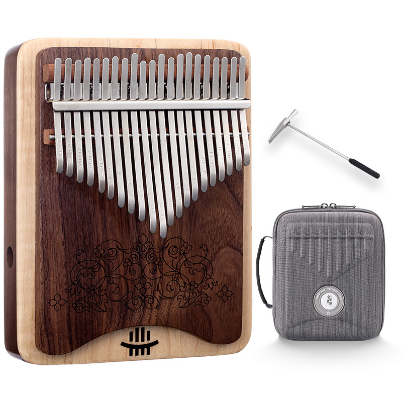 Hluru 21 Keys Kalimba Music Instrument Combination Plate Maple Black Walnut Thumb Finger Piano For