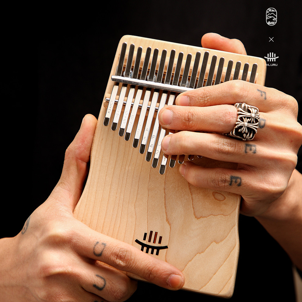 17 Key Kalimba Profession Thumb Piano Hluru Walnut Acaciacurly Figure Keyboard Chamfer Calimba