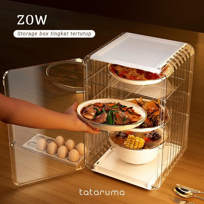 FLOWERYSHOP ZOW - FOOD STORAGE TERTUTUP TEMPAT SAYURAN LAUK TINGKAT SUSUN BEBAS DEBU HEMAT TEMPAT