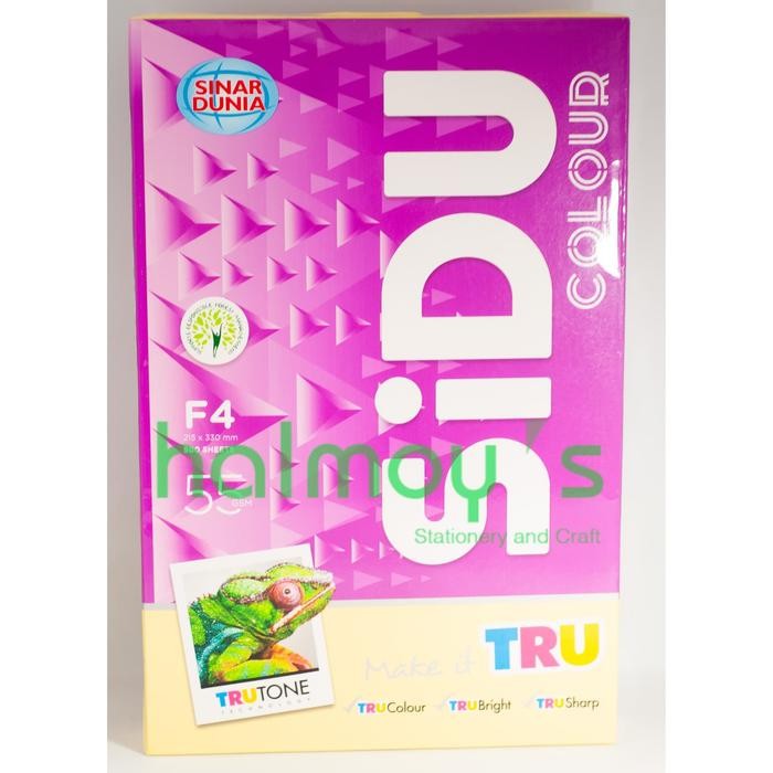 

Kertas Hvs F4 Warna / Color Sinar Dunia 55 Gr Kuning / Yellow ( 1 Rim)