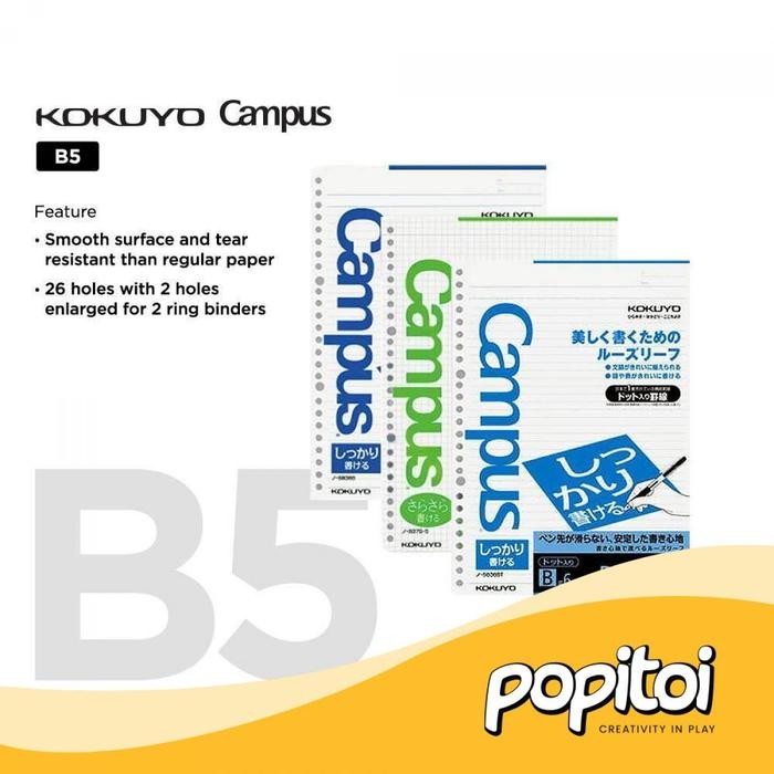 

Kokuyo Campus Paper Loose Leaf Refill B5 50 100 Kertas Isi Ulang Binder