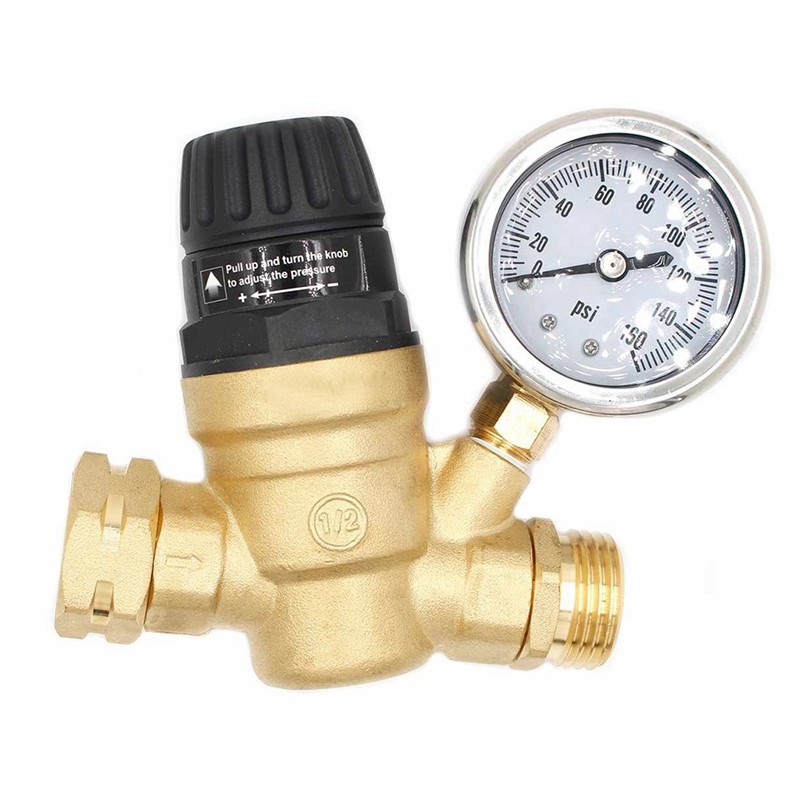 Rv Water Pressure Regulator Adjustable Handle Water Pressure Reducer Water Pressure Regulator Valve