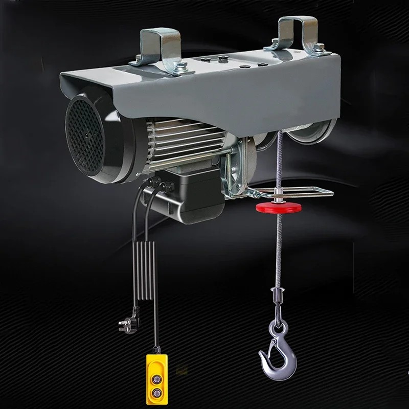 Fast Micro Electric Hoist 220V Crane Household Small Lift Hoist 1 Ton / 0.5T Winch Decoration Crane