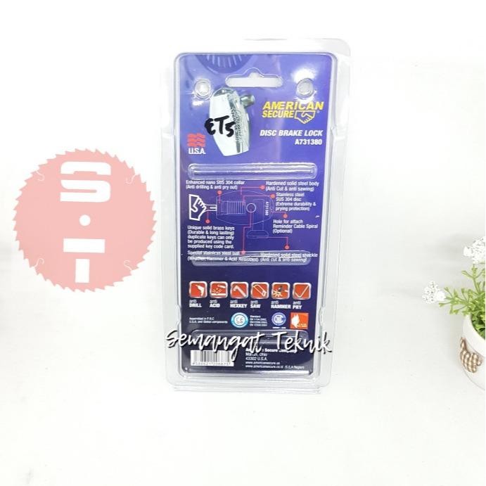 Gembok Motor Cakram Disc Brake Sepeda Motor Nmax Xmax American Secure