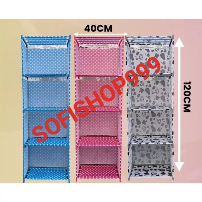 [Expert] Rak buku JEON TUTUP BELAKANG portable 4 susun serbaguna 4 PIPA PENYANGGAH RAK BUKU PORTABLE