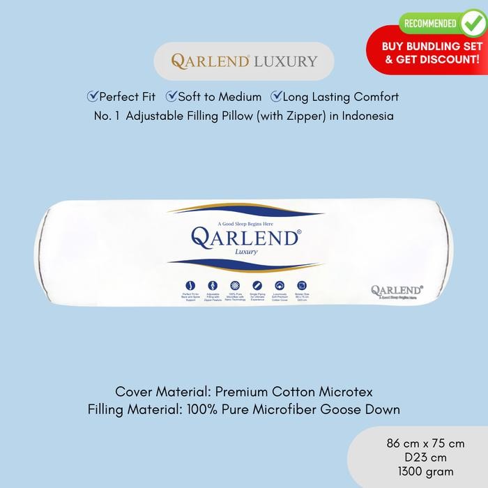 Guling Hotel Empuk Microfiber Bulu Angsa Sintetis - Qarlend Luxury