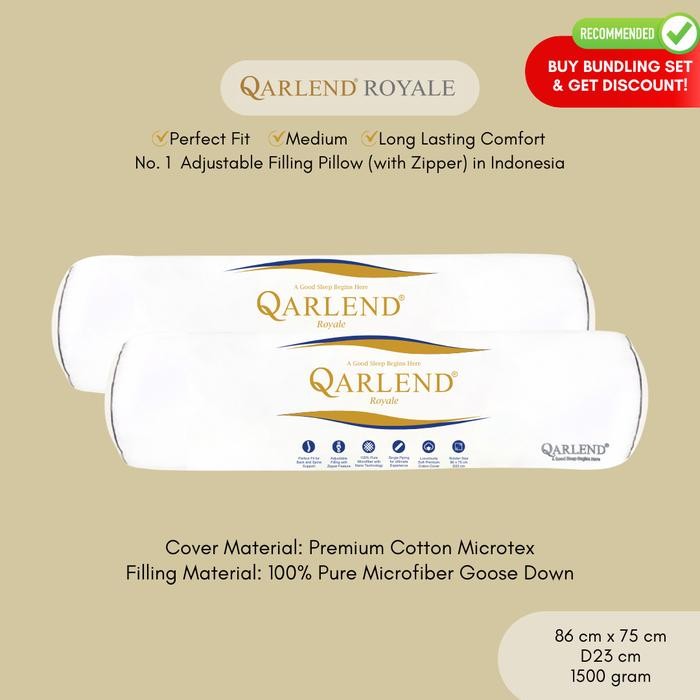 Paket 2 Guling Hotel Microfiber Bulu Angsa Sintetis - Qarlend Royale