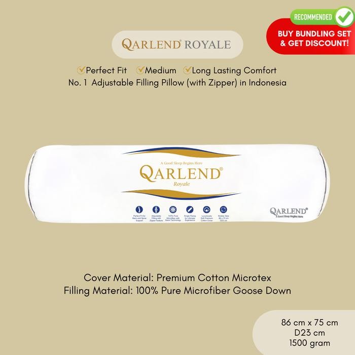 Guling Hotel Empuk Microfiber Bulu Angsa Sintetis - Qarlend Royale