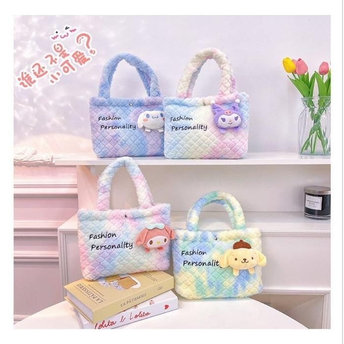 PALING MURAH. TAS BULU PELANGI KARAKTER SANRIO TAS BULU PELANGI CINAMOROLL TAS BULU PELANGI TAS