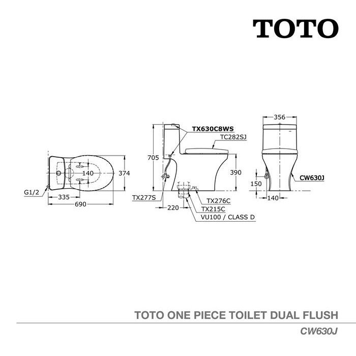 TOTO CLOSET CW630J CLOSET DUDUK - KLOSET - KLOSET DUDUK