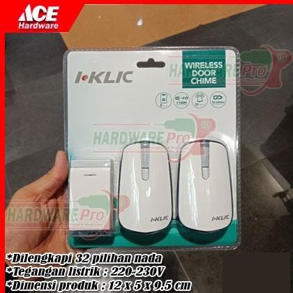 Bel Pintu Rumah Wireless Door Bell Kinetic 2 Receiver 581 I-klic ACE