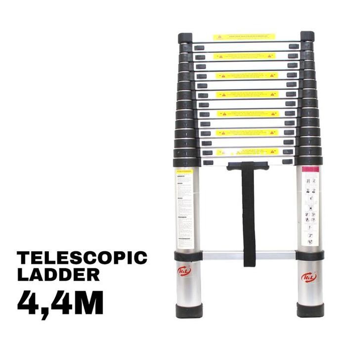 

Terlaris H&L Tangga Teleskopik 4.4M Aluminium Single Telescopic Ladder 4.4 M