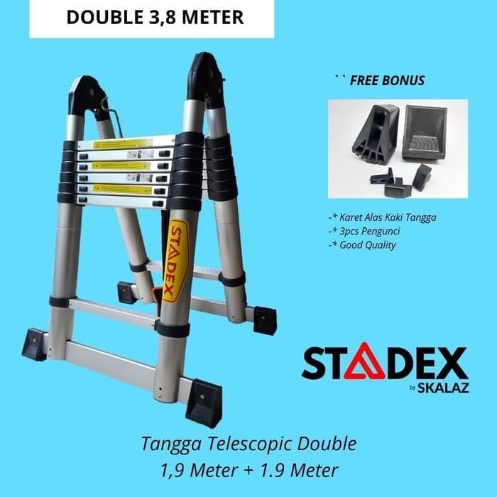 

Terlaris Tangga Lipat Teleskopik Double Aluminium 3.8 Meter Stadex By Skalaz