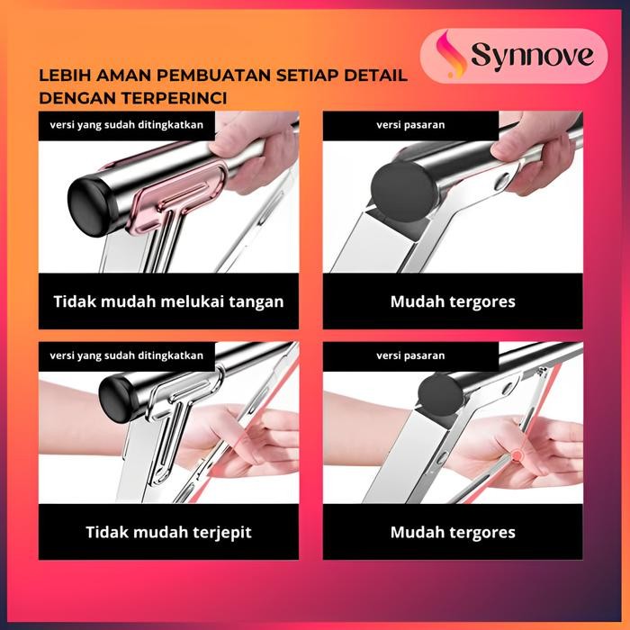 Jemuran Stainless Lipat Portable Kokoh Jemuran Baju Handuk Stainless Jemuran Lipat Pakaian
