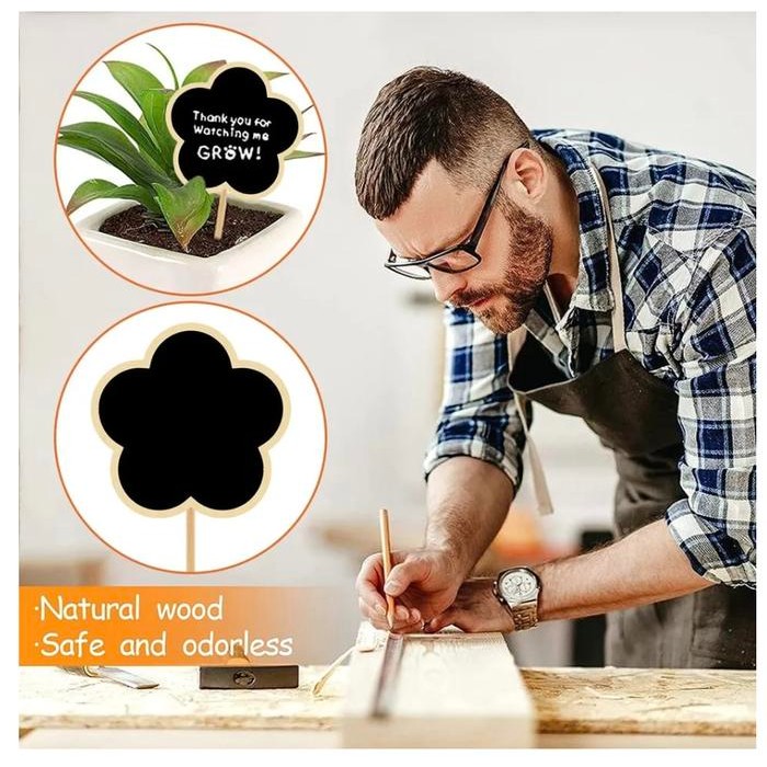 

[10 PC] Mini Chalkboard Papan Tulis for Party Buffet Labels With Stand