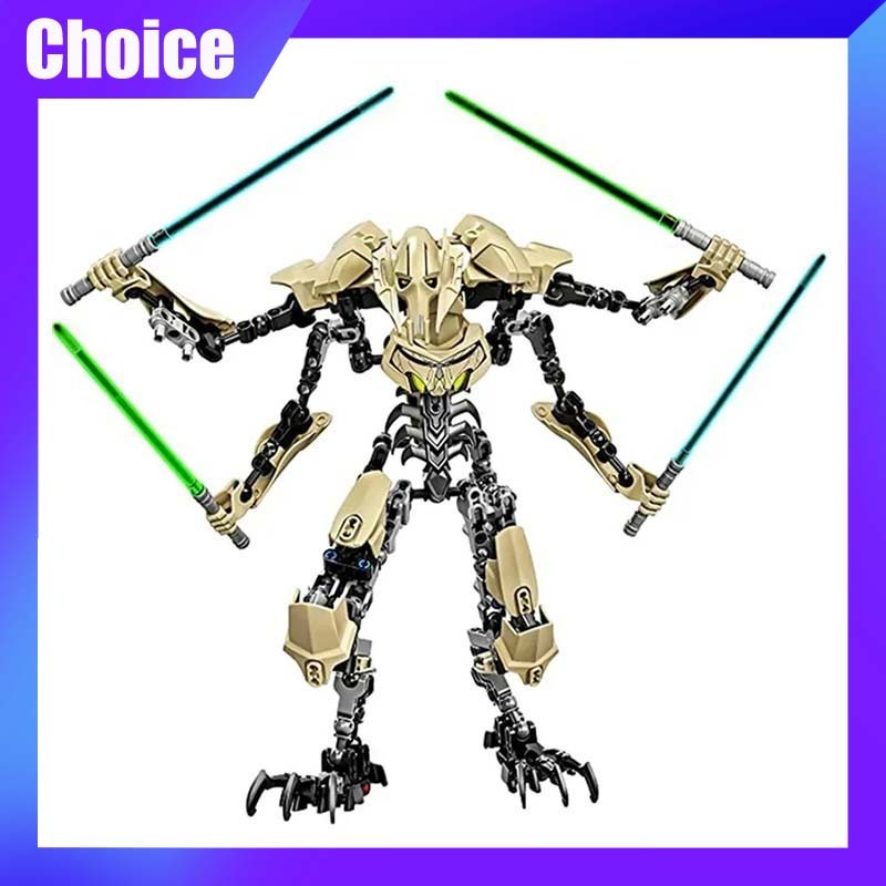 183pcs Ksz714 Star Action Figure Toy Anime General Robot Grievous With Lightsaber Hilt Combat Weapon
