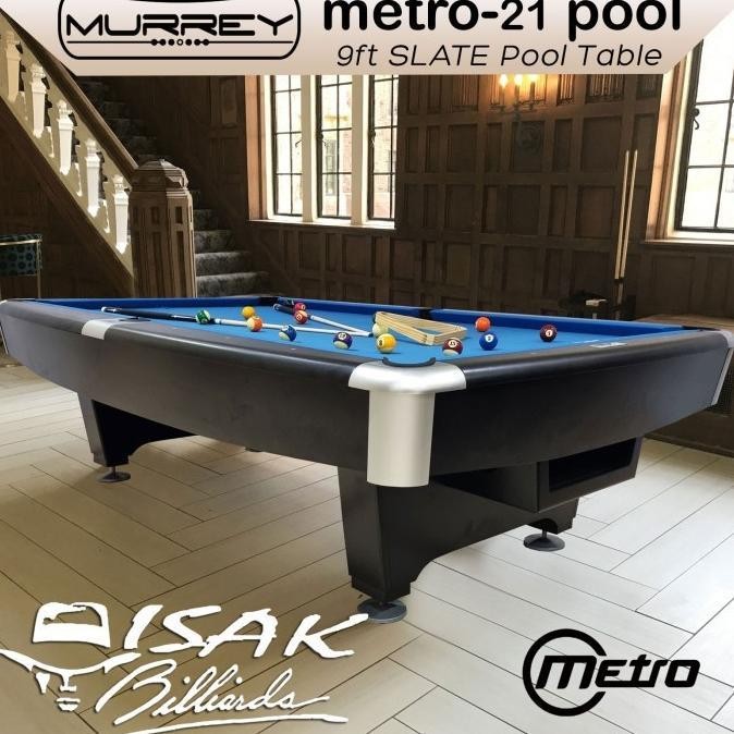 Murrey Metro-21 Tv 9 Ft Slate Pool Table Meja Billiard Biliar Asli