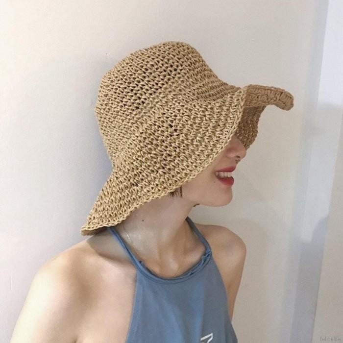 Topi Bucket Pria Wanita / Beach Hat / Summer Hat Grid Graffiti Korea