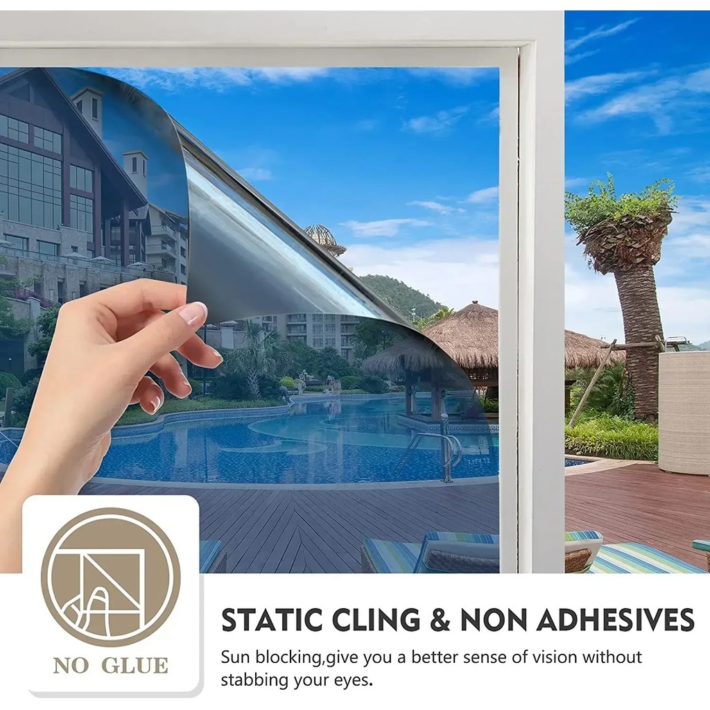 Insulation Window Film Solar Reflective Mirror Color Film Christmas Window Stickers Window Privacy