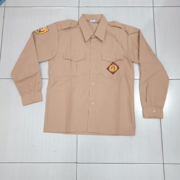 Baju Pramuka Tangan Panjang Laki2 SD SMP Size 13-14