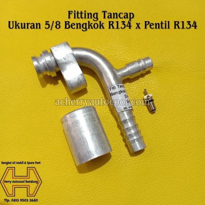 ~~~~~] Fitting tancap Ukuran 5/8 Bengkok R134 x Pentil R134