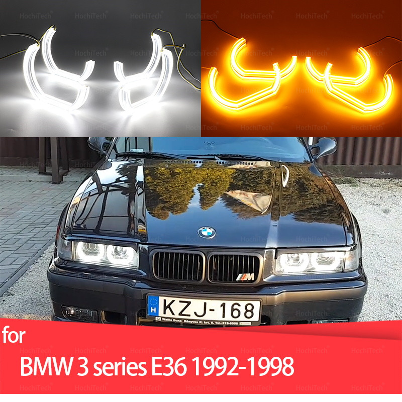 Switchback Dtm Style Light Led Angel Eye Dual Color For Bmw E36 3 Series With Euro Headlights