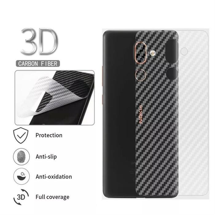 NOKIA X6 SKIN CARBON NOKIA 6.1 PLUS BACK CASE NON TEMPERED GLASS