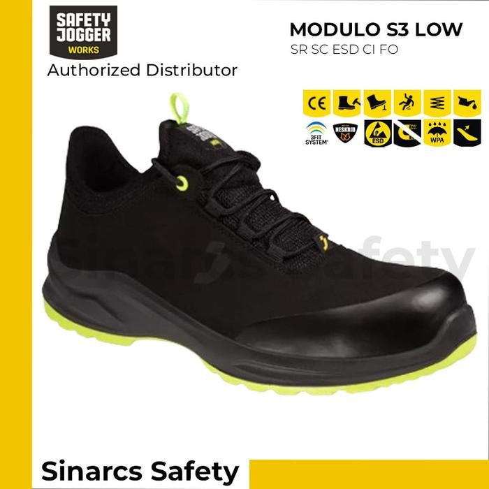 

Terlaris Sepatu Safety Jogger Modulo S3S Low - Black / Hitam