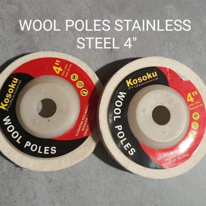 siap kirim] KOSOKU WOOL WHEEL Mata Gerinda Poles Mollar 4 Inch / Wool Wheel Mata Poles Body Motor