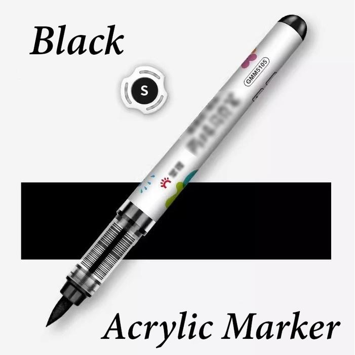 

FLASH SALE GRASP BRUSH PEN ACRYLIC MARKER BLACK PENEBAL CRAYON WARNA HITAM