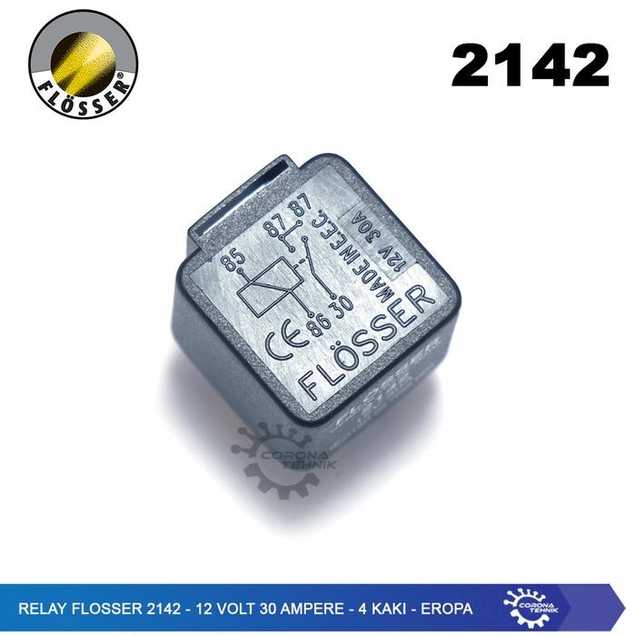 Relay Flosser 2142 - 12 Volt 30 Ampere - 4 Kaki - Eropa