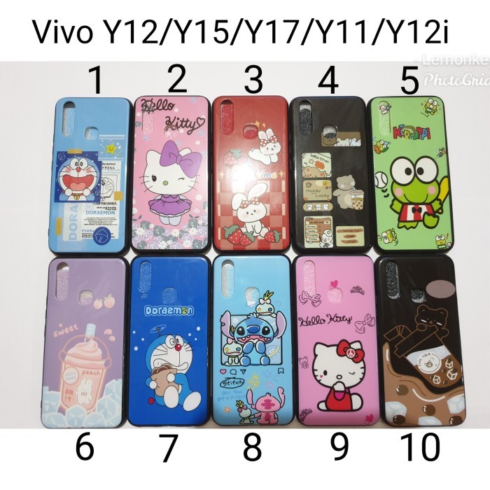Soft case Fuze Hitam Vivo Y12 / Y15 / Vivo Y17 2019 Motif Karakter