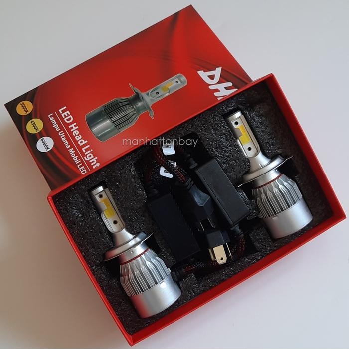 Sepasang (2Pcs) Lampu Led 3 Warna Dhd Soket H4