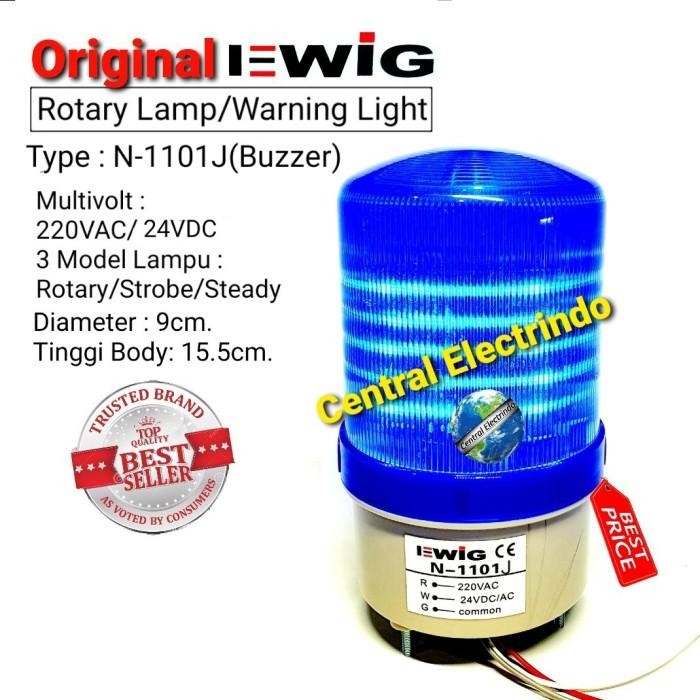 Rotary Lamp Led N1101J (Buzzer) Biru Multivolt/3 Model.