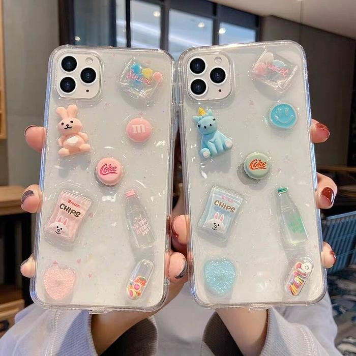 case iPhone Xr Softcase Design Unicorn 3D transparan
