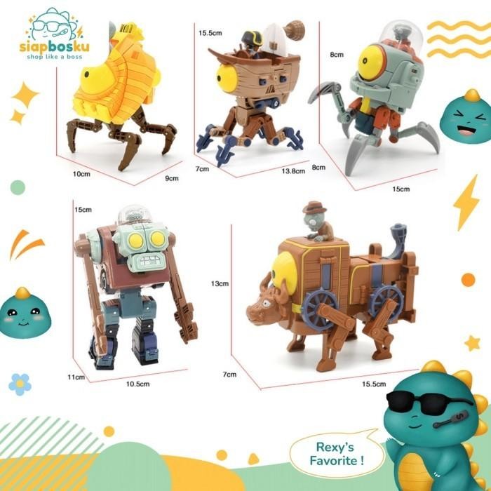 ROBOT MAINAN ANAK PLANT VS ZOMBIE ACTION FIGURE 5 IN 1 - SINGLE FIGURE