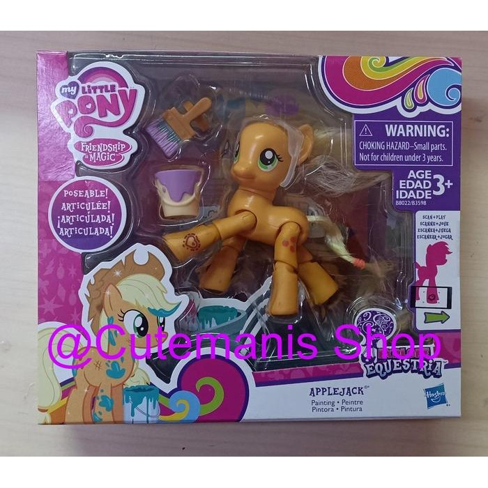 Figure Little Pony Original Hasbro Apple Jack Fluttershy Articulate