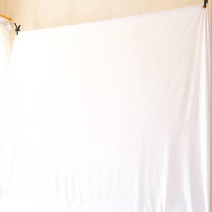 (Expert) KAIN BACKDROP BACKGROUND DEKORASI POLOS LAYAR FOTO LATAR PUTIH 3,3M