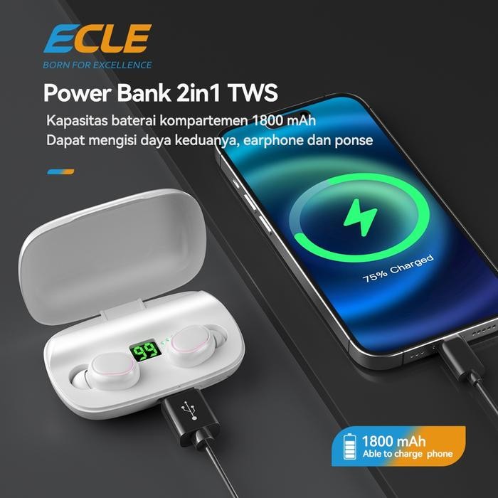 (Expert) [New Launch] ECLE T11 TWS Bluetooth 5.0 Earphone Wireless Headphone