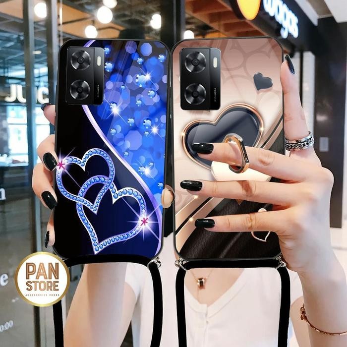 (Expert) [KT07] SOFTCASE KACA + TALI FOR OPPO A57 2022 A16 A54 A15 A53 A33 A39