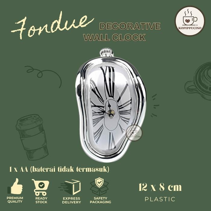 Jam Dinding Unik Melted Quartz Meleleh FONDUE Decorative Wall Clock