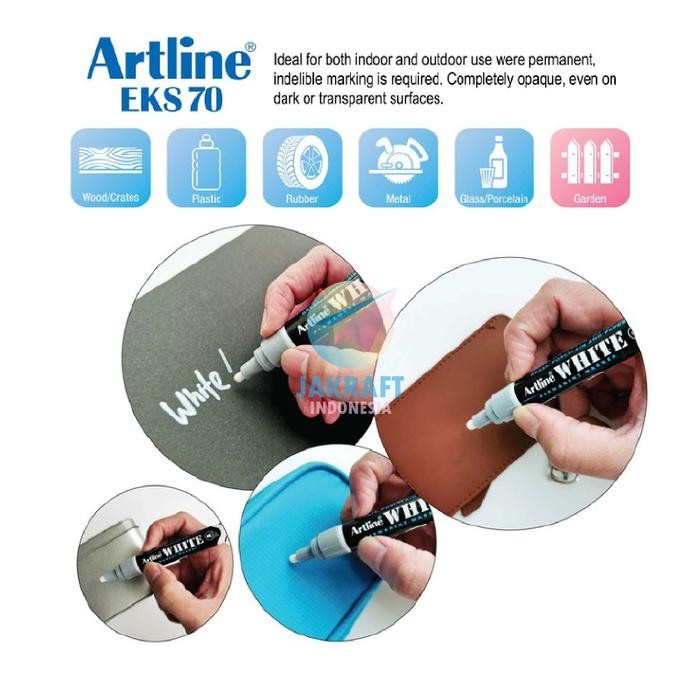 

FLASH SALE (1 PCS) SPIDOL PERMANEN PUTIH ARTLINE WHITE PERMANENT MARKER EKS-70 ANTI AIR 2.3 MM