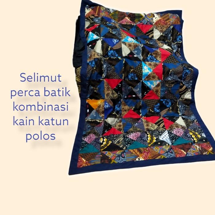 Selimut Perca Batik Kombinasi Kain Katun Polos 120X200 Katun