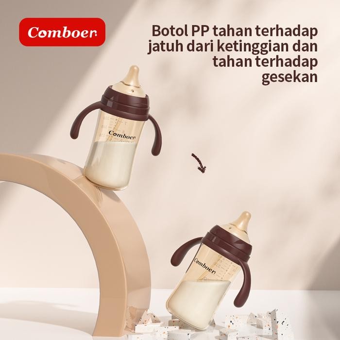 JTTOP" COMBOER BOTOL SUSU ANAK 1 TAHUN BOTOL SUSU BAYI BAHAN PP (LEHER LEBAR) KOMBINASI 3 IN 1