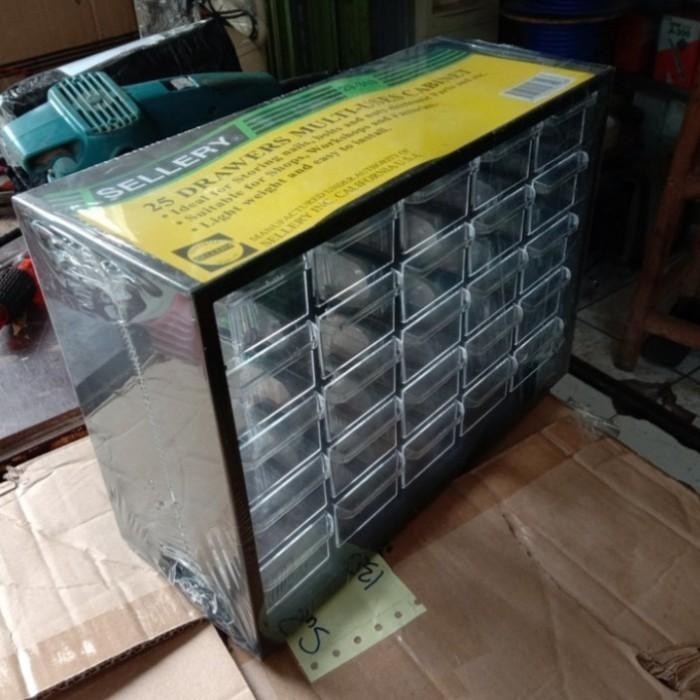 (Allthebest) Sellery Rak Susun Mini Drawers 25 Slot Laci Penyimpanan Baut mur skun dll