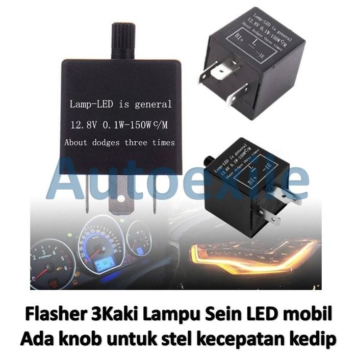 Terbaru Flasher Mobil Led 3Kaki Cf13Kt Cf14Kt Atur Kecepatan Kedip Lampu Sein Sen Sign Car Flaser