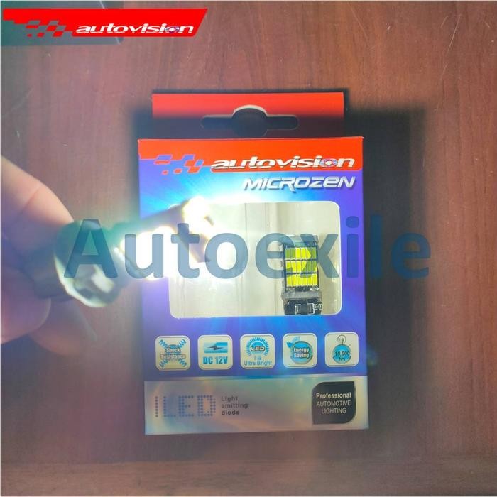 Ready Autovision Microzen Led T13 T15 T16 7W 45Led Putih Lampu Mundur Mobil Original