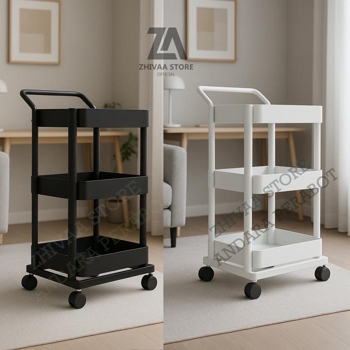 NEW Rak Troli Roda 3 Susun Rak Kamar Tidur Rak Dorong Trolley Baju Bayi