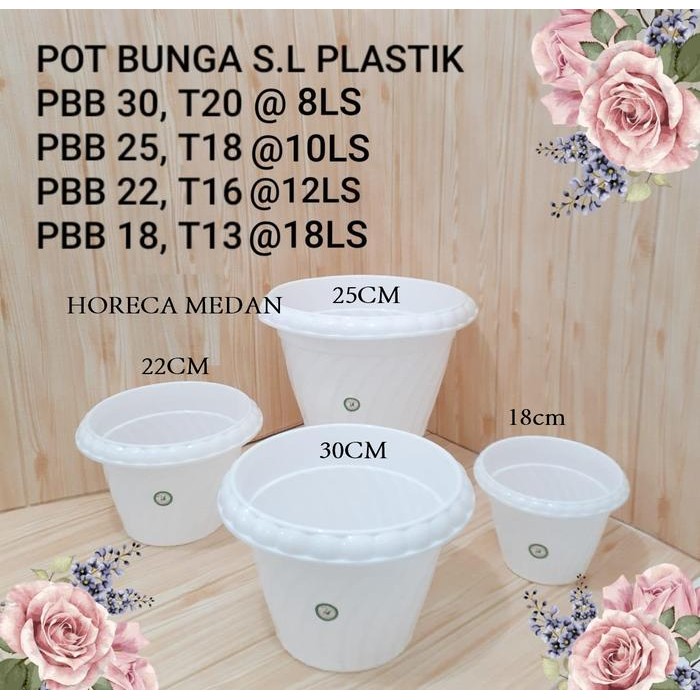 PREMIUM Pot bunga plastik 30cm / Pot tanaman plastik murah ukuran besar (SL)