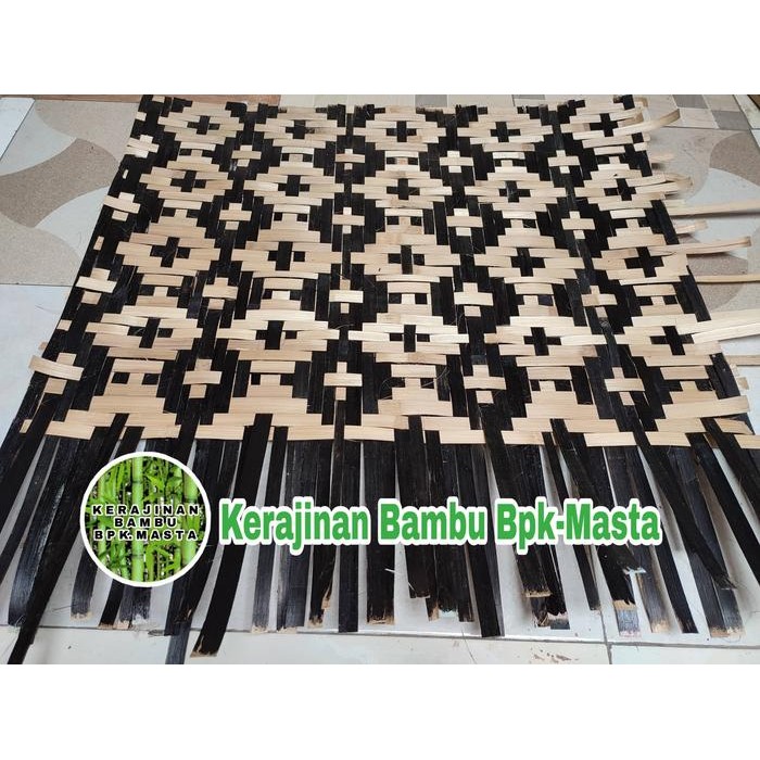 PREMIUM Kerajinan Anyaman Bambu Bilik Dekorasi Rumah Warna Hitam Permeter